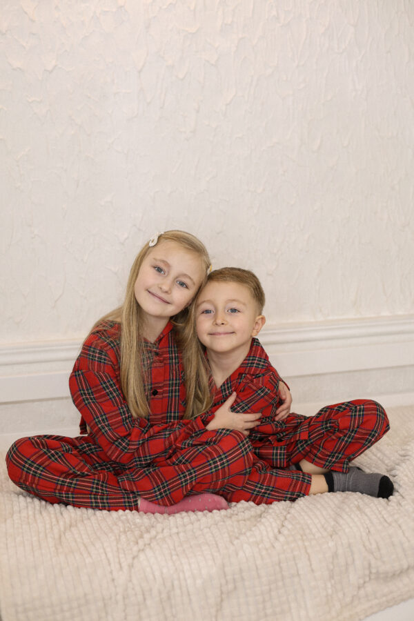 Kids’ Red Tartan Pyjama Set