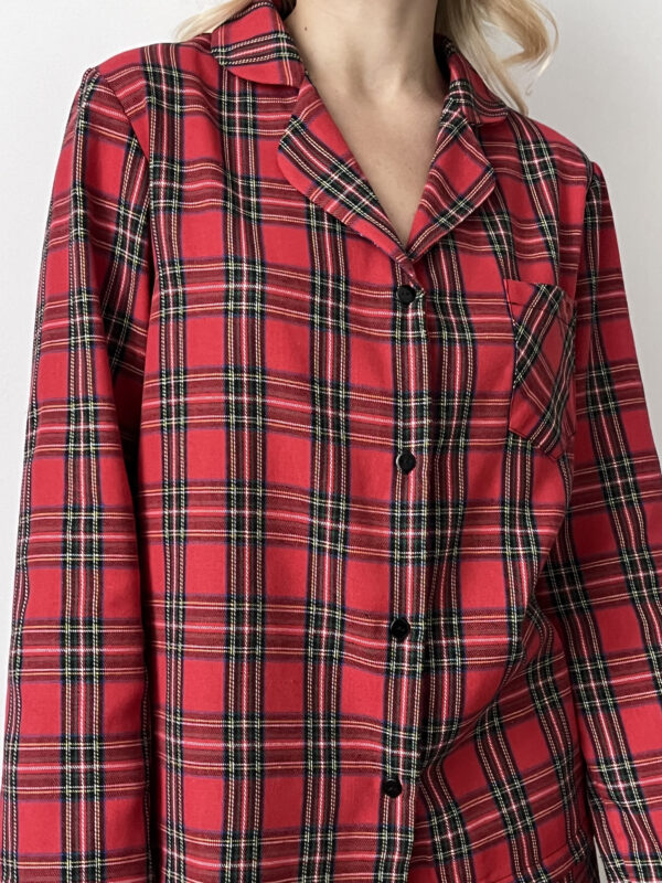 Red Tartan Shirt & Shorts Pyjama Set