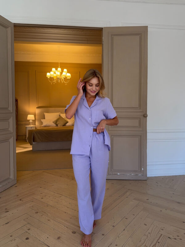 Light Blue Muslin Pyjama Set