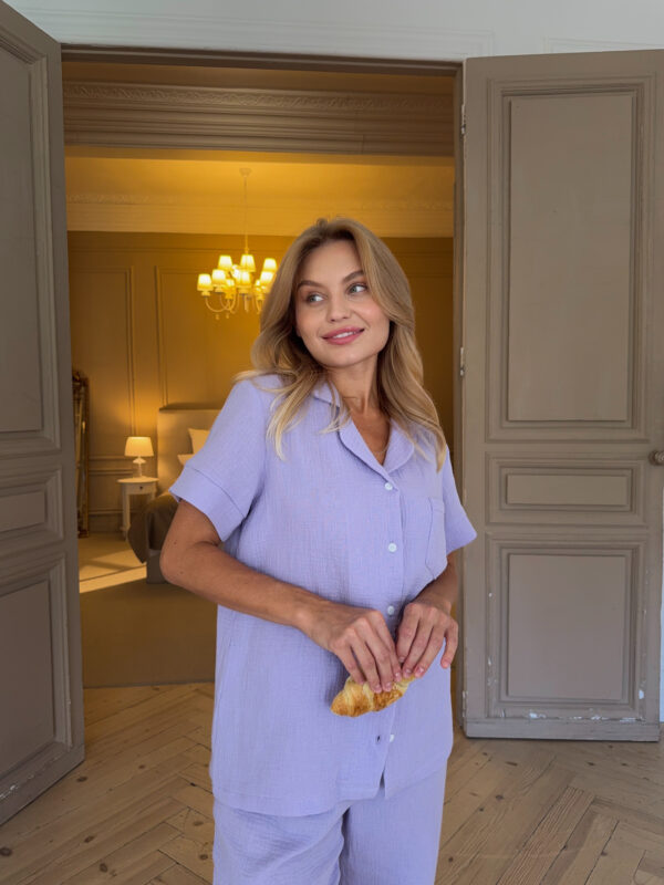 Light Blue Muslin Pyjama Set
