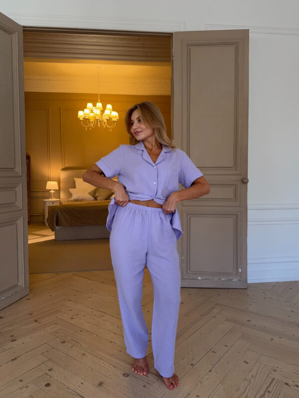 Light Blue Muslin Pyjama Set