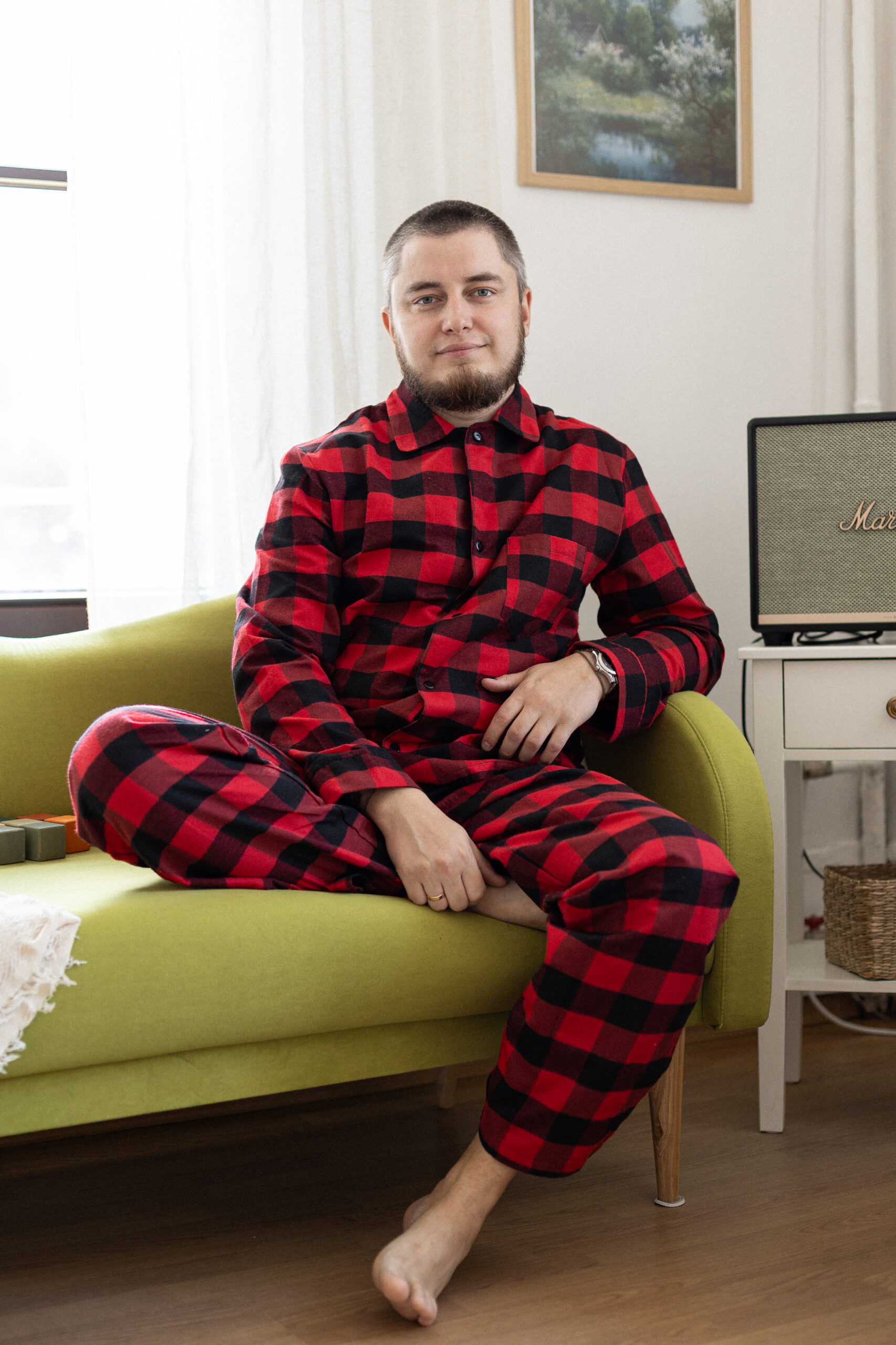 Red Check Men&rsquo;s Pyjama Set