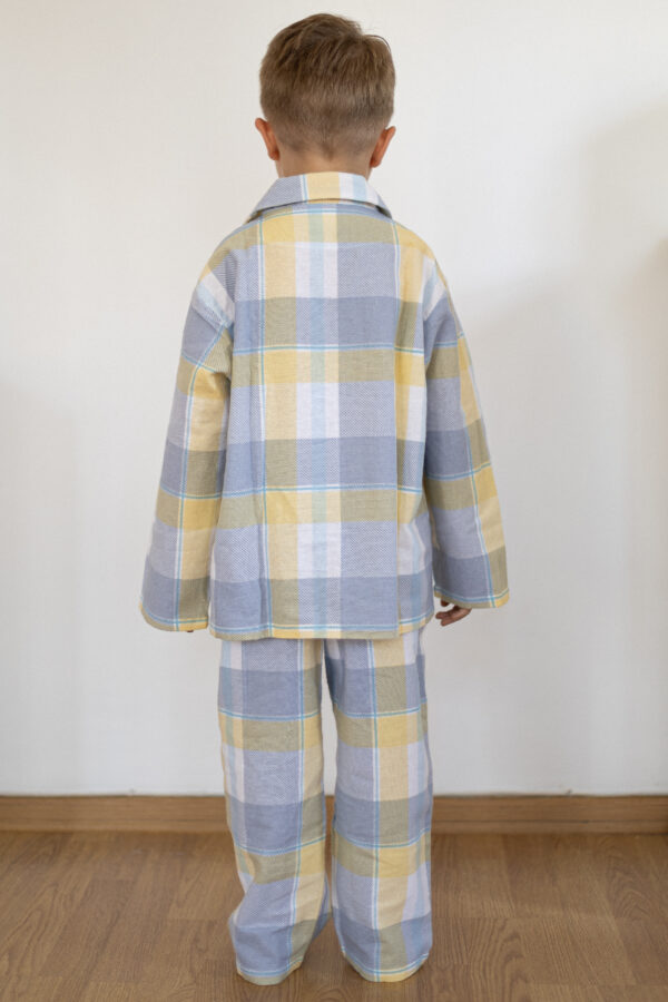 Yellow Blue Check Kids’ Pyjama Set