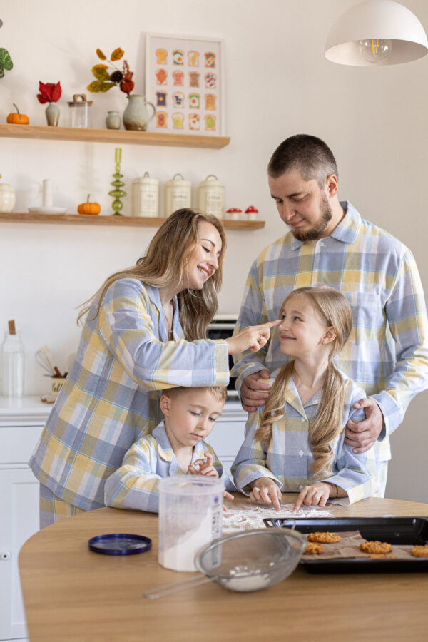Yellow Blue Check Men’s Pyjama Set
