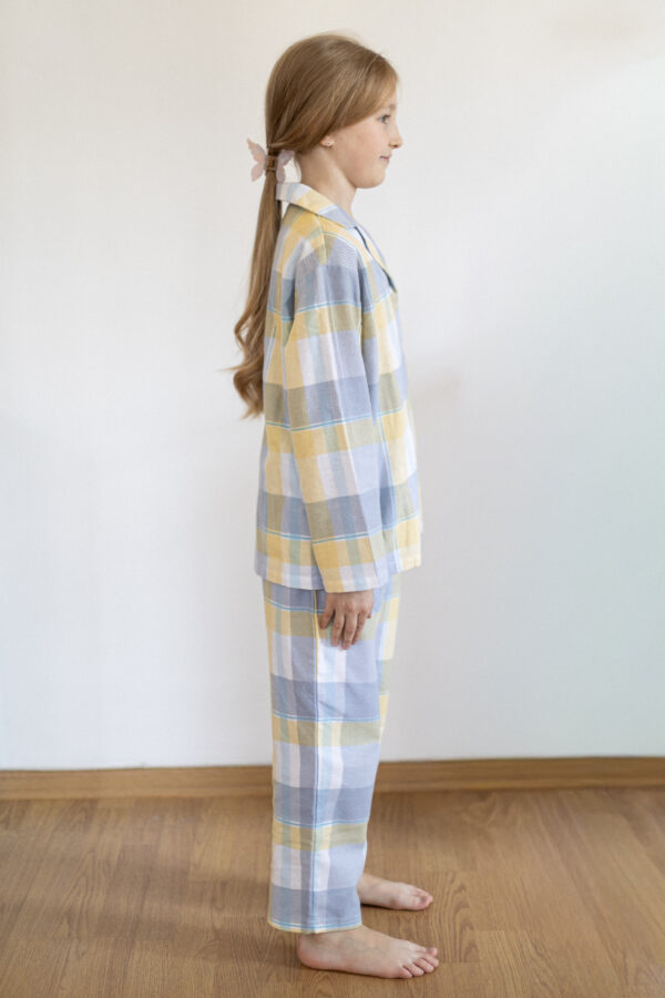 Yellow Blue Check Kids’ Pyjama Set