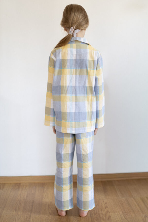 Yellow Blue Check Kids’ Pyjama Set