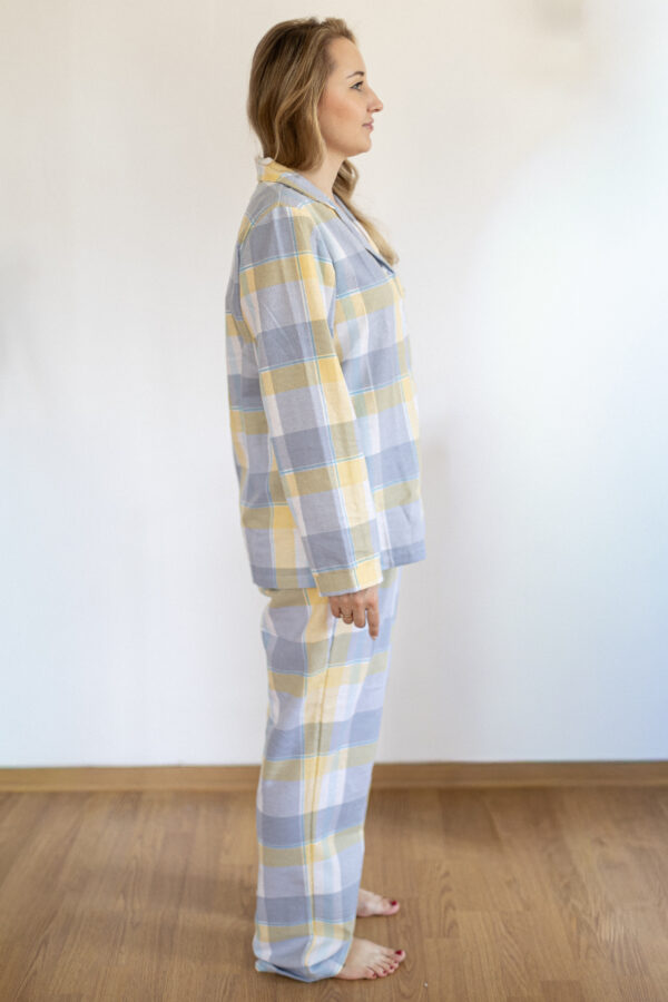 Yellow Blue Check Women’s Pyjama Set